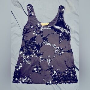 Sequin tank navy